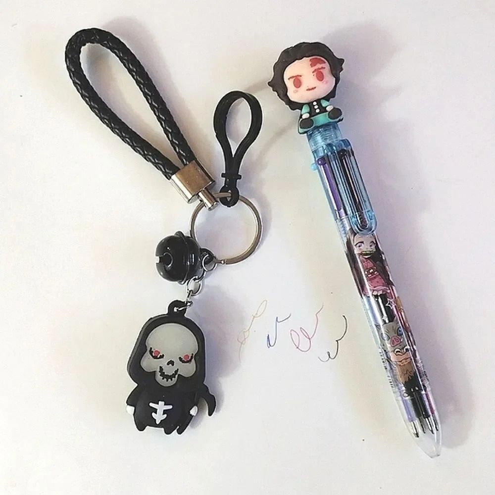 Demon Slayer Tanjiro Kamado Pen & Grim Reaper Keychain Bundle NEW
